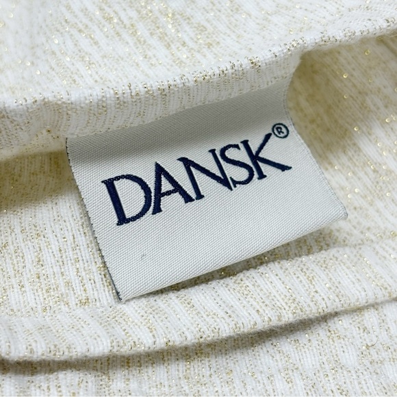 DANSK Ivory Gold Metallic LISBETH Tablecloth MCM Mid Century Modern 60” X 84” - Picture 6 of 9